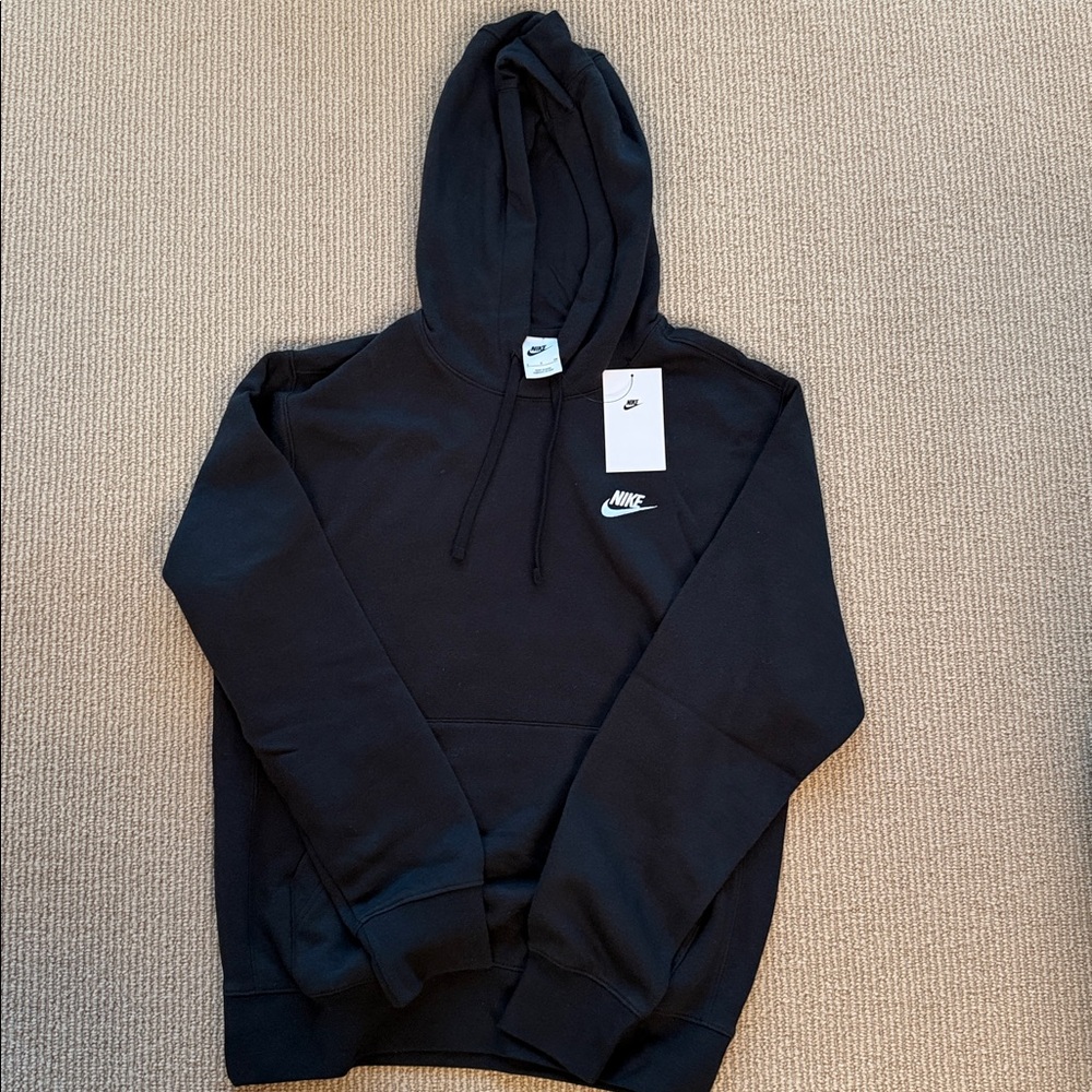 Nike Black Pullover Hoodie with White Swoosh
